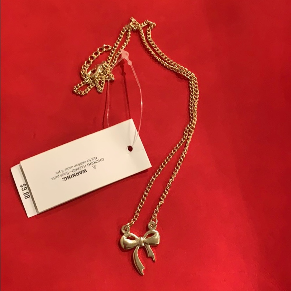 Kids gold ribbon necklace